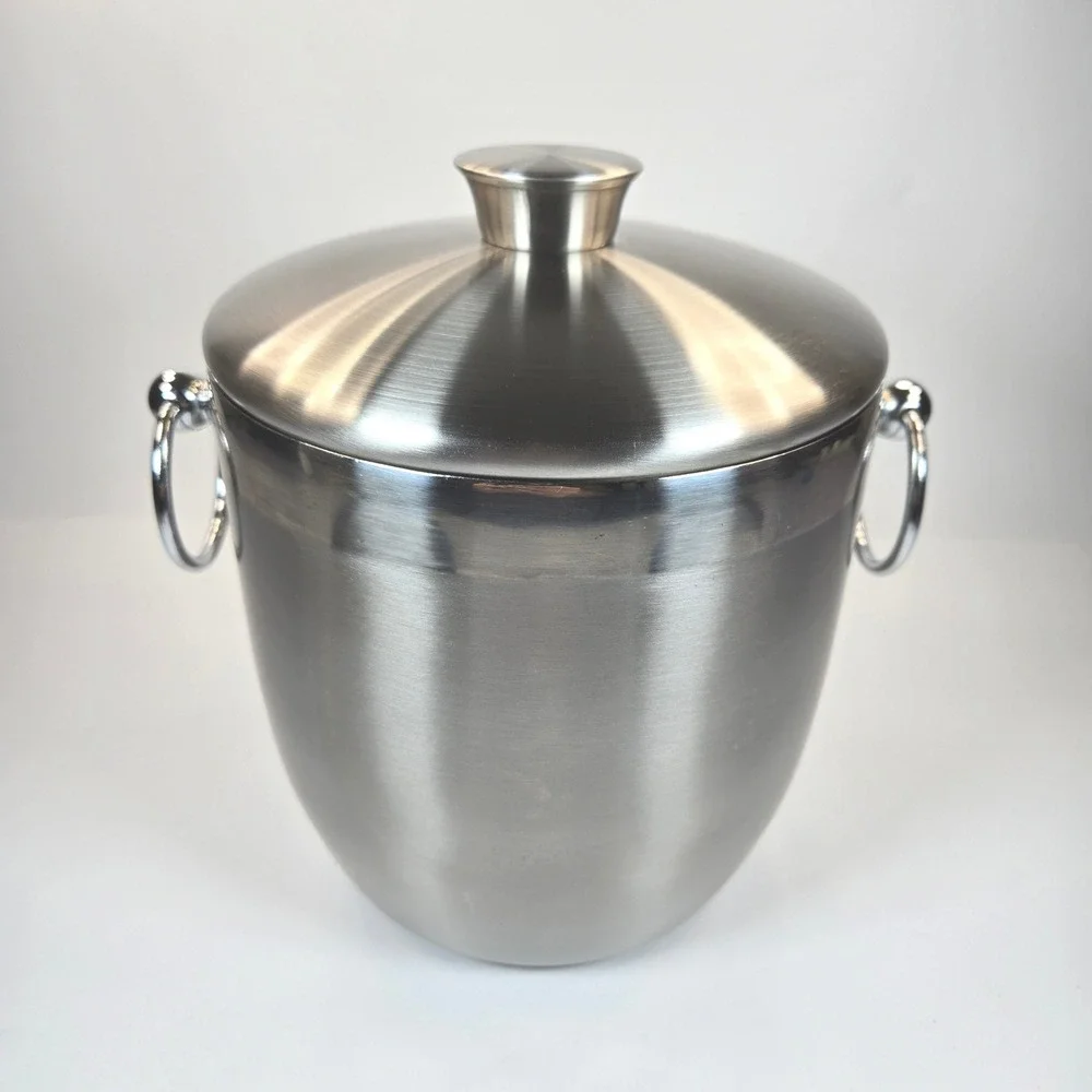 Bellemain 4368 Brushed Stainless Steel Double Wall Insulated Ice Bucket with Lid